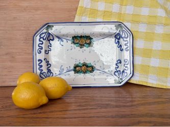 Hand-Painted Ceramic Serving Tray & Wall Decor | Fatto a Mano | 11”