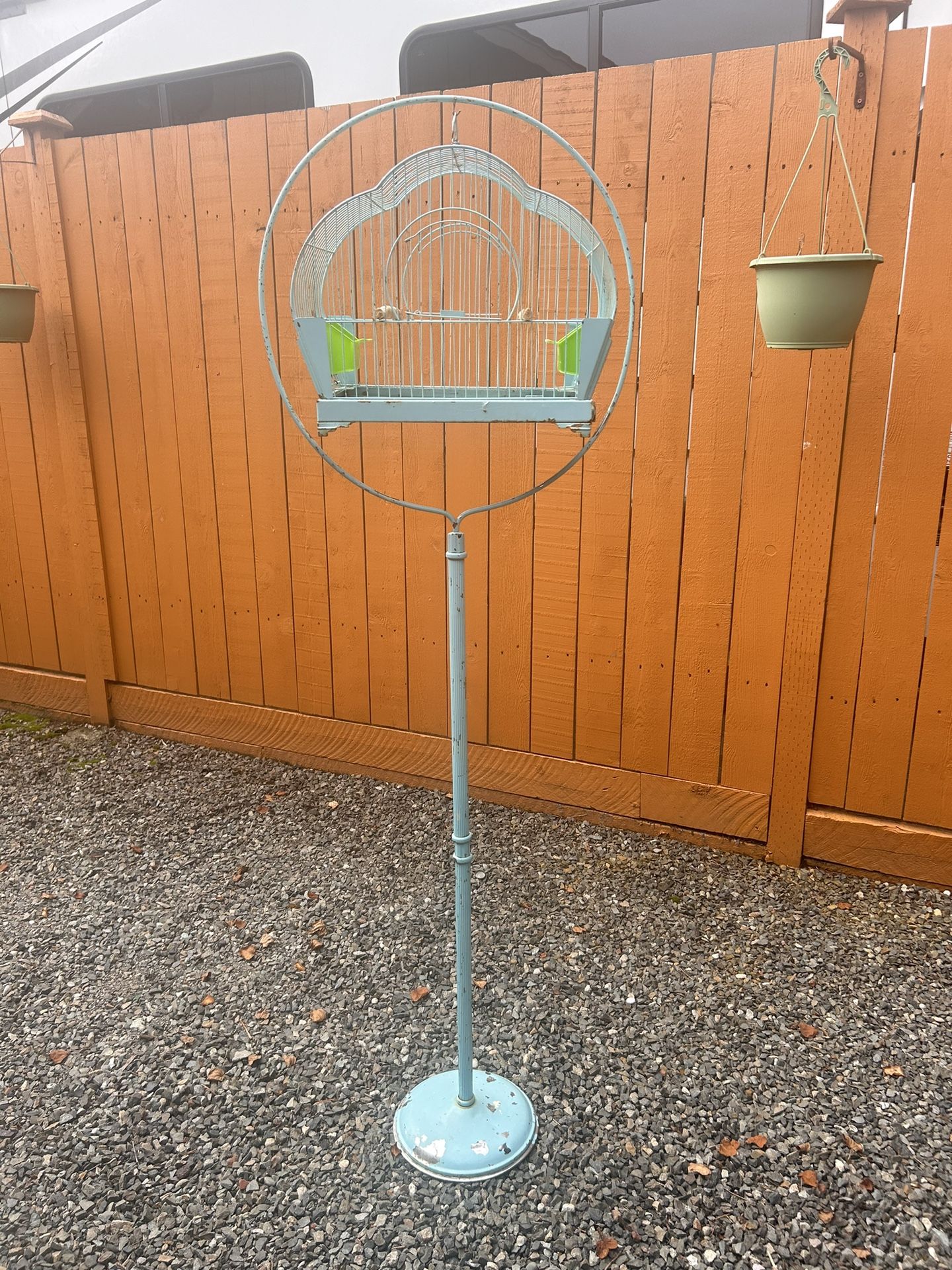 vintage standing bird cage