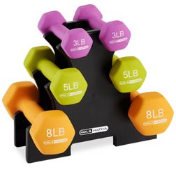 Dumbbells and rack