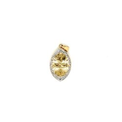 14K Gold Yellow Gem/Diamonds Pendant