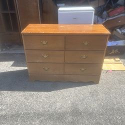 PENDING  Vintage small 6 drawer wood dresser