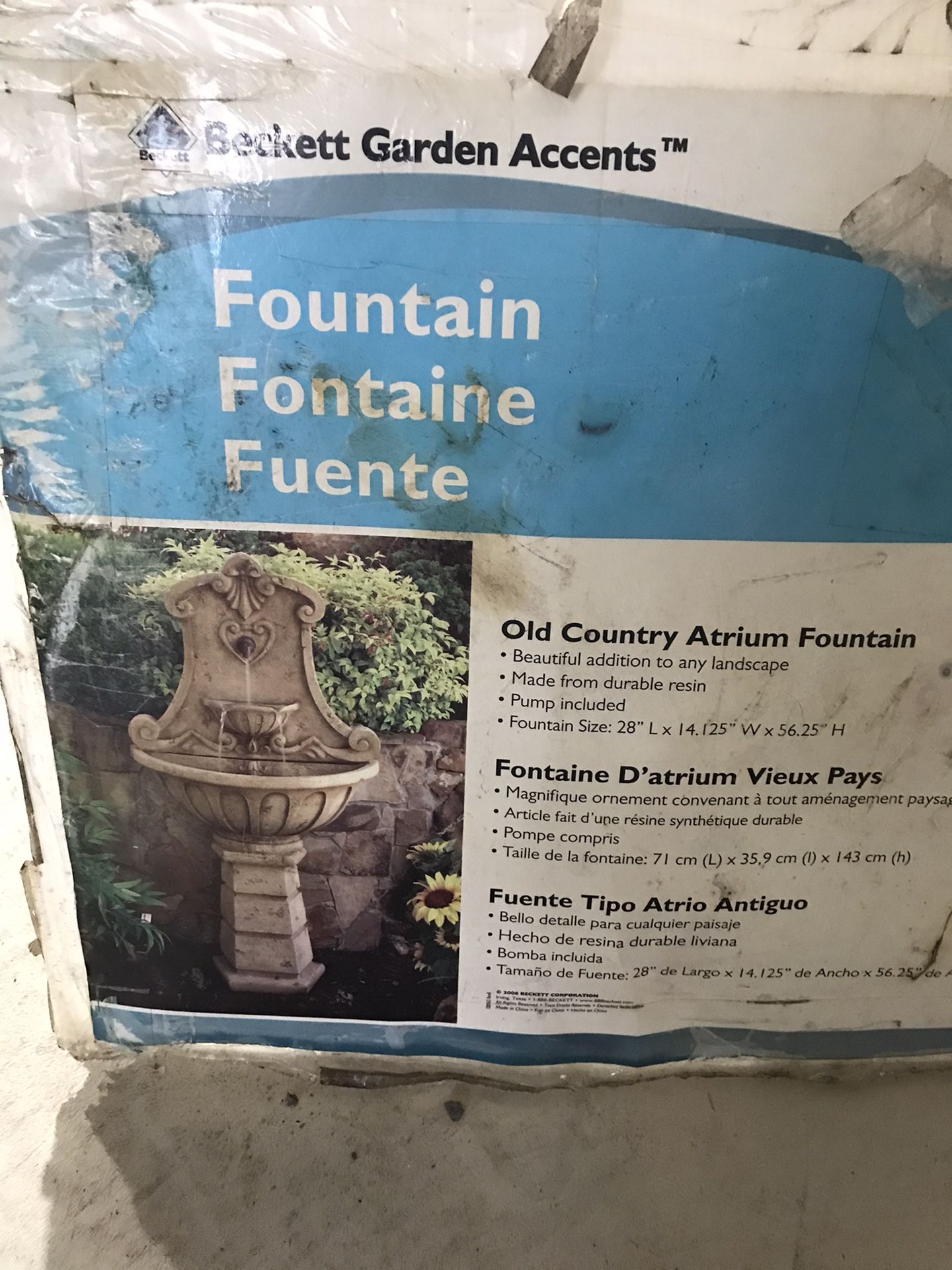 Beckett Old Country Atrium Large - 4 1/2’ + High Outdoor Water Fountain