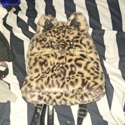 Womens Cheetah Print Mini Backpack 