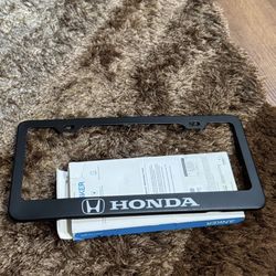 Honda License Plate. Aluminum Steel. New