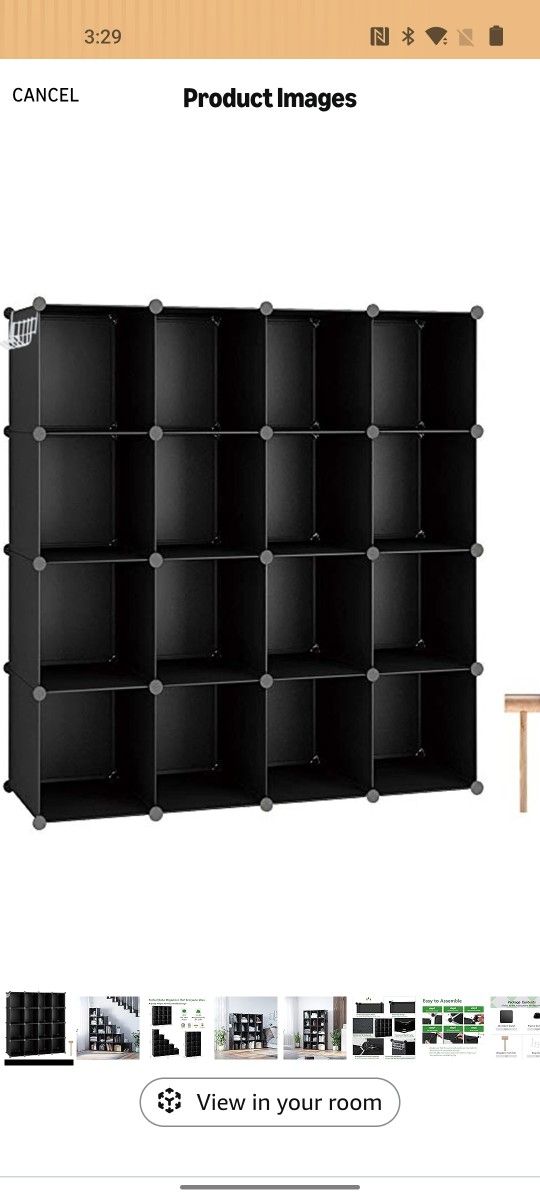 Cube Storage Organizer, 16-Cube Shelves Units, Plastic Storage Cubes, DIY Closet Organizer, Modular Closet Storage Shelves Ideal for Home, Bedroom,