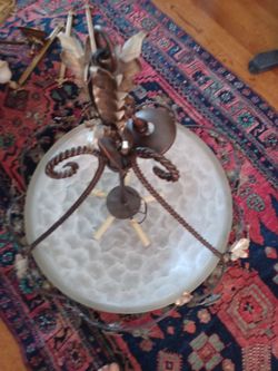 Chandelier Large Solids Alabaster And Bronze