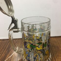 Vintage 1950-60 Glass Beer Stein From W Germany 