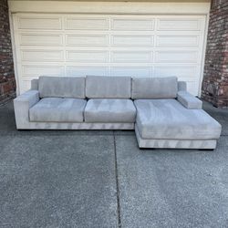 FREE DELIVERY - West Elm Dalton Gray Sectional Couch With Chaise