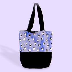 Purple & black Cow tote bag -handmade