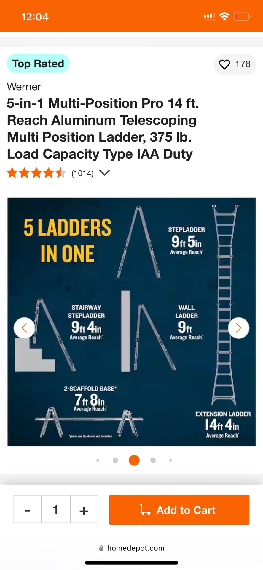 Werner 14’ Step Ladder 
