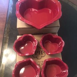 Moldes De Corazones 1/ Grande Y 4 Chicos Princess House