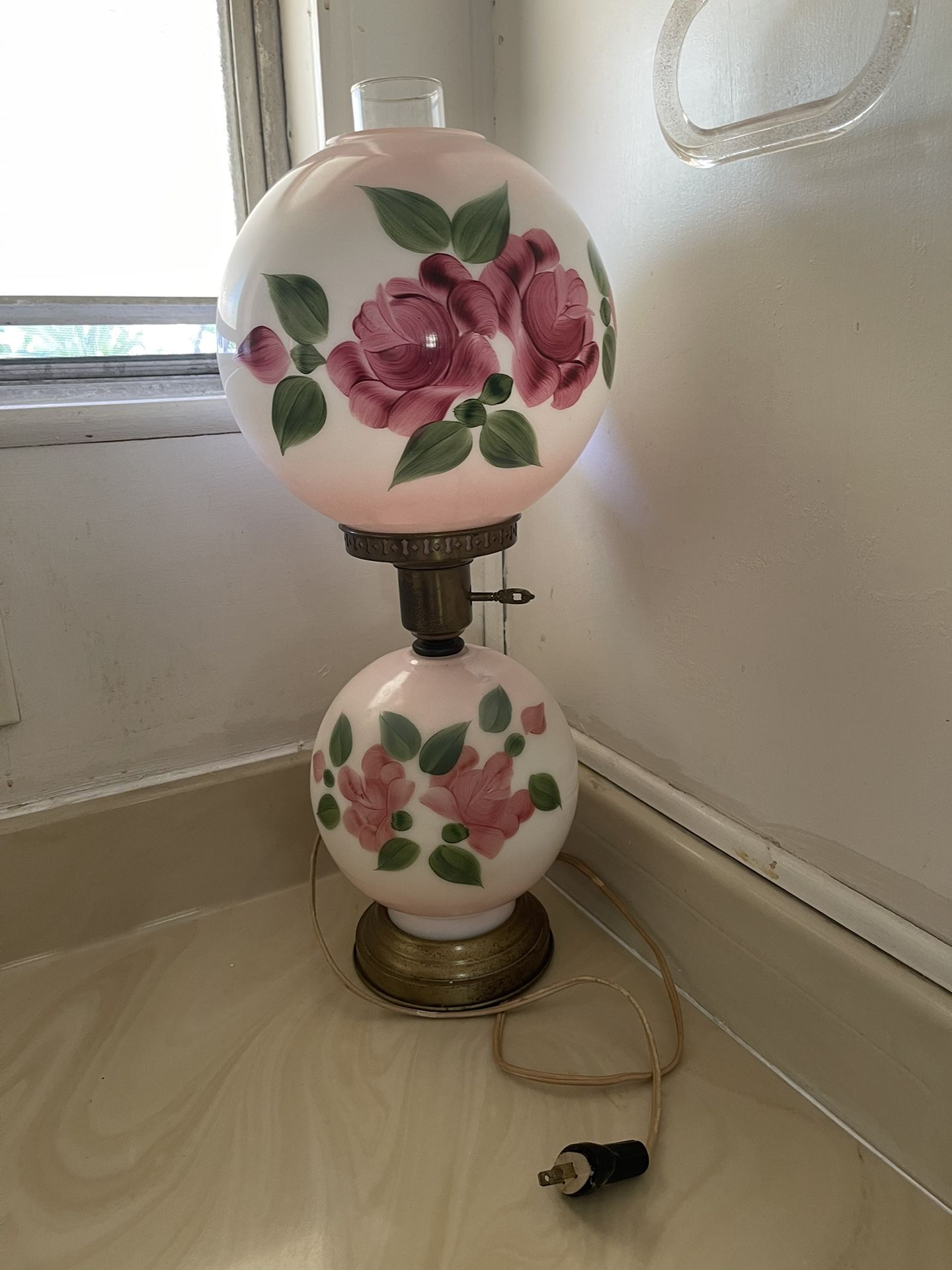 Vintage Victorian Double globe Hurricane Lamp