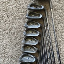 Ping Zing Karsten Blue Dot Iron RH Set 3-SW Steel Shafts. 9 Clubs.  Pre-owned