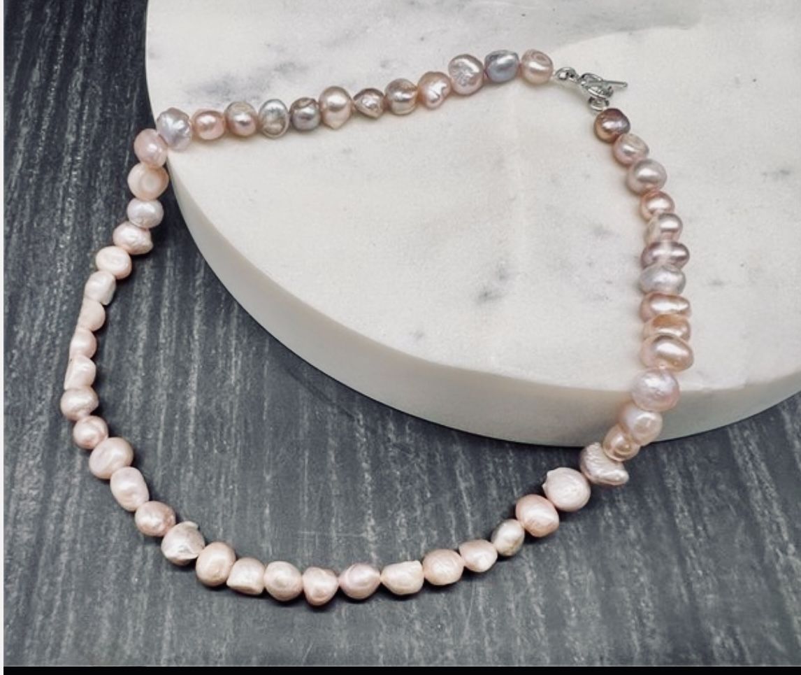 Gorgeous Freshwater Baroque Pearl Strand Pink 16”