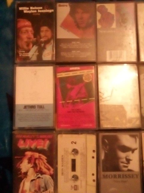 13 CASSETTES,Willie And Waylon,The Doors,2 New Order,2 REM GREEN AND LIFES RICH PAGEANT,JETHRO TULL THE BEST OF,,THE KINKS ONE FOR THE DEAD