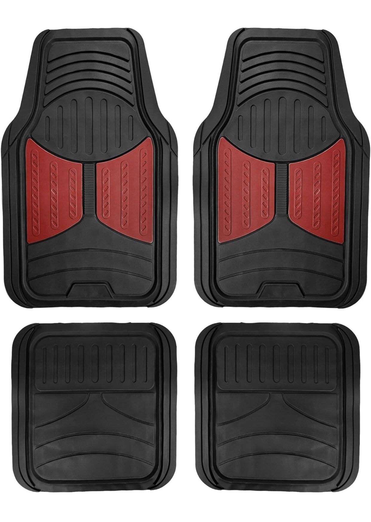 NEW! FH Group Automotive Floor Mats Heavy-Duty Monster Eye Rubber Mats for Cars, Universal, Burgandy