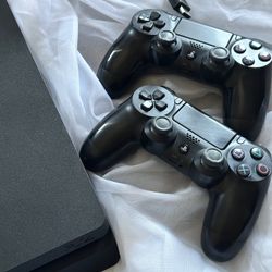 Playstation Ps4 Console with Two Remote Controllers 
