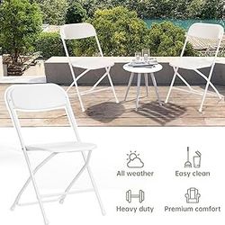 BTExpert White Plastic Folding Chair Steel Frame Event Chair 600lb Weight Capacity  Wedding Party Chair Event Chair