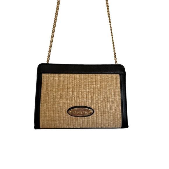 NEW!! Fun Summer Bebe Marie Straw Crossbody Purse | Natural & Black - Never Used