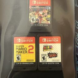 Mario kart 8 Deluxe, Super Mario Maker 2, super Mario 3D World + Bowsers Fury