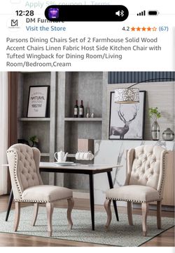 Dining chairs set of 2