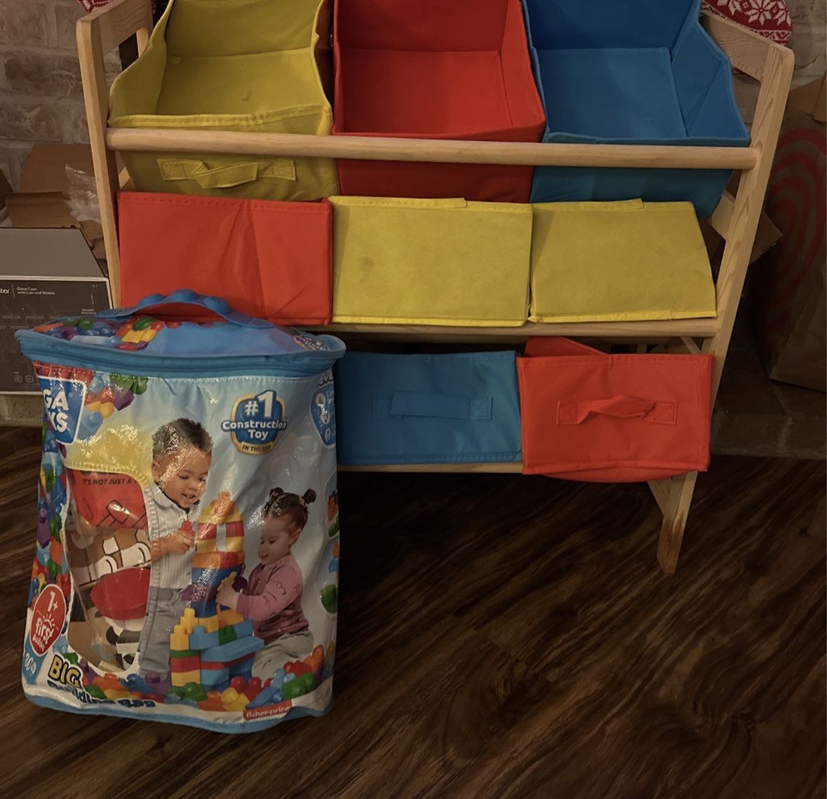 Free Toy Shelf With bins And Bag Of Toddler Puzzles