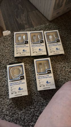 5Pack iPhone to USB charging cables
