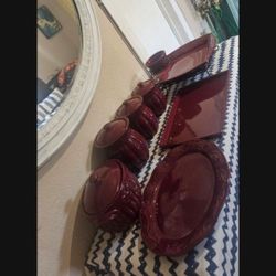 Colección Home Interior Design Pavillon Burgandy Set Brand New 