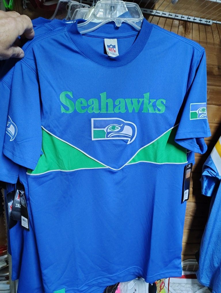 New W/Tags Seattle Seahawks Shirts Old School Stitched Logo