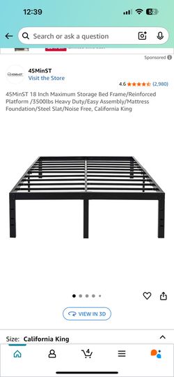 18 Inch California King Platform Bed Frame
