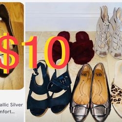 $10 For All women Shoes Size 6 in good condition all included wedges,heels,flats etc