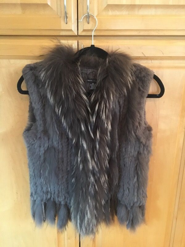 Brown Fur Vest - Womens Small
