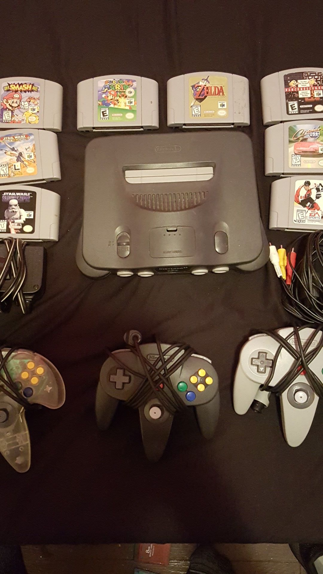 Nintendo 64 with games