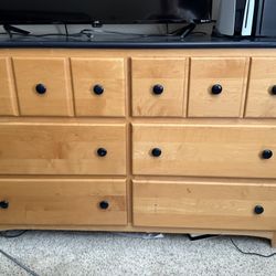 ✨ Dresser – Medium Wood w/ Blue Top – Only $50! ✨