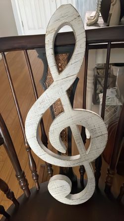 Large rustic wood music note - 26 inches long wall decor