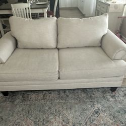 Beige Fabric loveseat