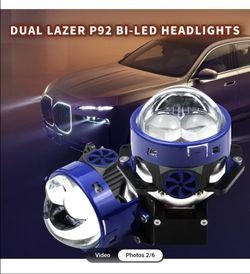 Blue Lens P92 Headlight Dual Laser Bi Led Projector Lens