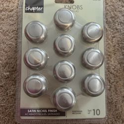New Set Of 10 Satin Nickel Finish Knobs