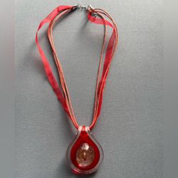 Fused Glass Pendant Necklace