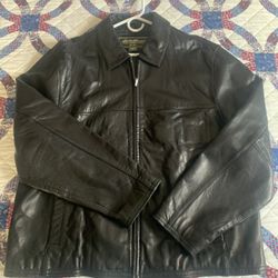 Eddie Bauer Size XL Leather Jacket Black