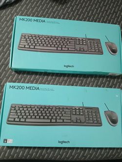 Lot of 2 Logitech MK200 MEDIA USB COMBO -  Wired Keyboard And Mouse BRAND NEW🏆