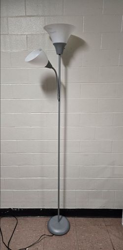 Mainstays 72" Silver Combo Floor Lamp with Adjustable Reading Task Light