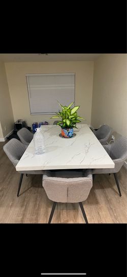 Marble table with 6 chairs