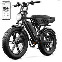 TST Electric Bike for Adults, 750W Peak 1500W Motor, 20"x4" Fat Tire, E Mountain Bike, 48V/15AH UL2849