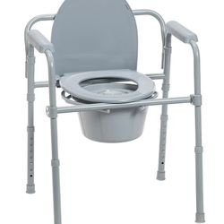 NEW NEVER USED Drive Medical Steel Folding Bedside Commode, item #11148-1
