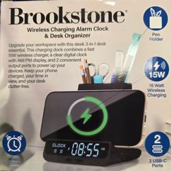 WIRELESS CHARGING ALARM CLOCK & ORGANIZER