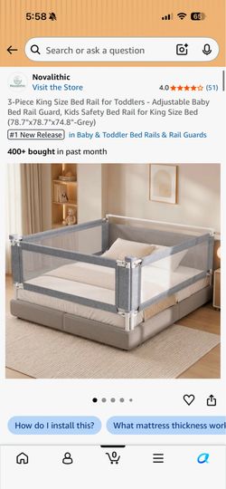 3 piece king size bed rail