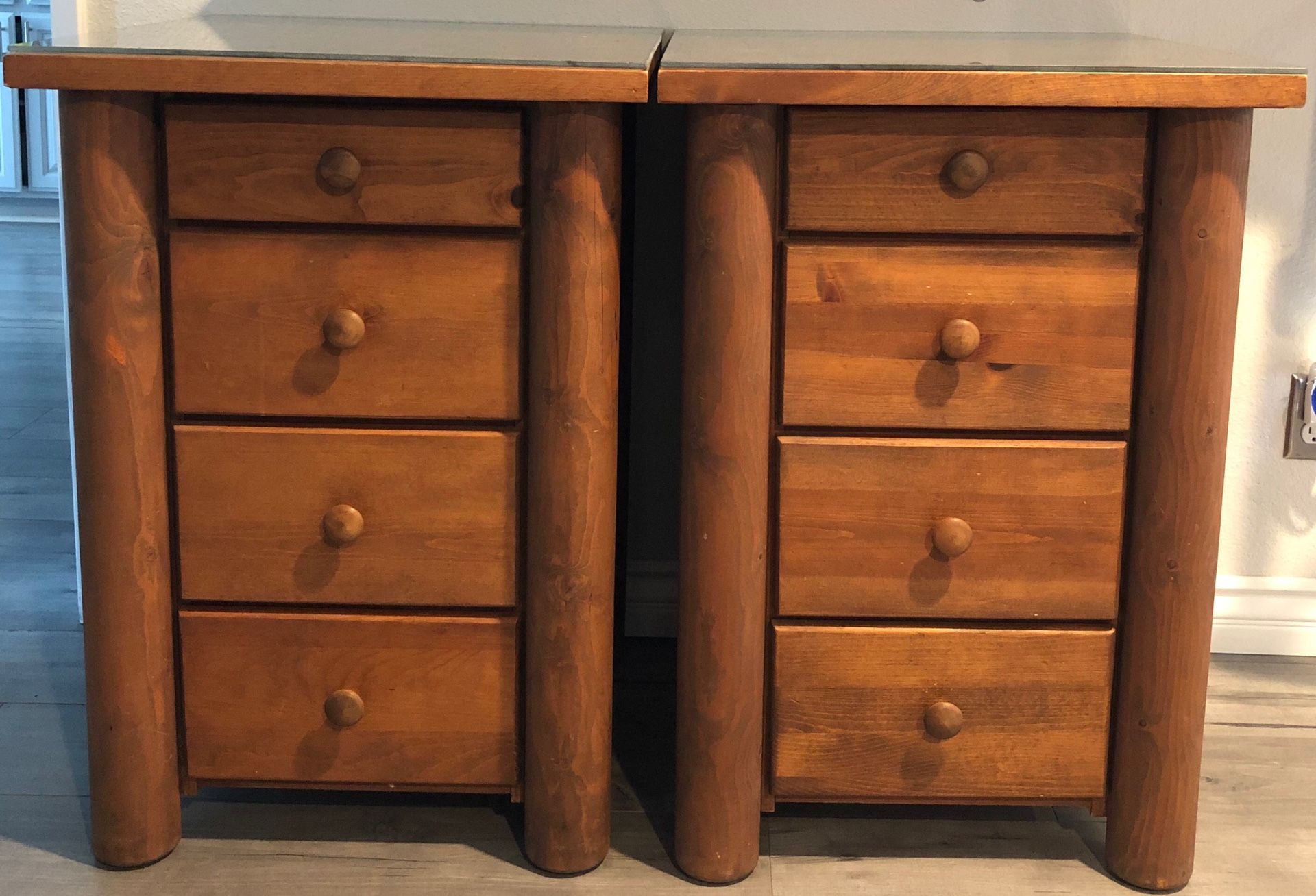 Handcrafted Log Wood Dressers or Sidetables