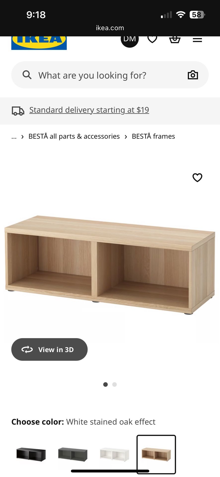 Unassembled Media Shelf