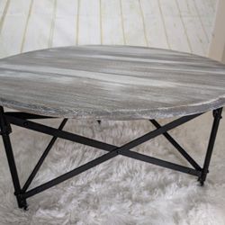 Round Wood Metal Sofa/Couch/Coffee TABLE 